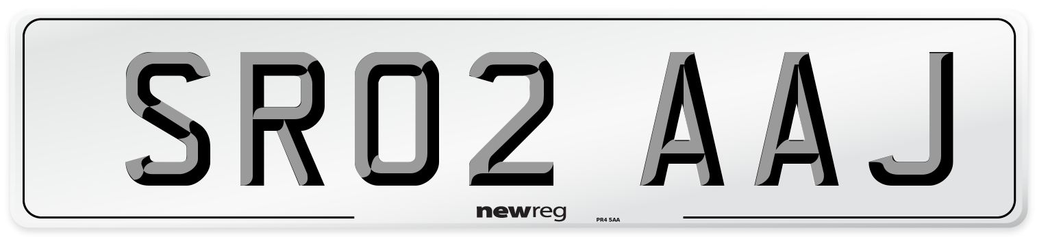 SR02 AAJ Number Plate from New Reg